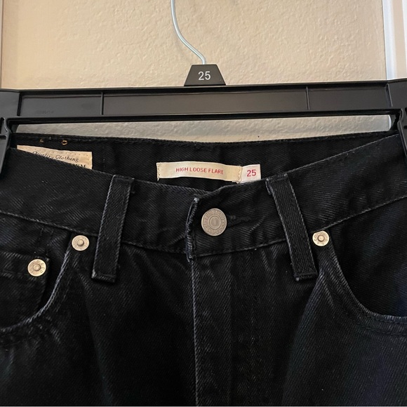 Levi’s High Loose Flare Jeans | Color: Black / “Trainwreck” - Picture 5 of 6